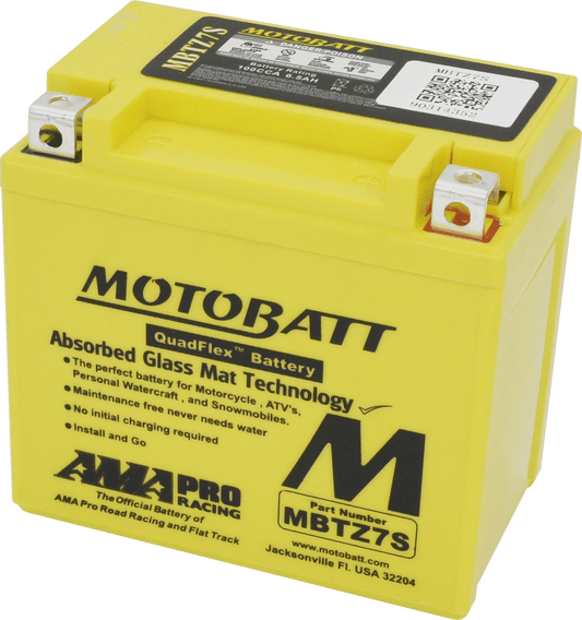 MotoBatt MBTZ7S 12V 6Ah AGM Replacement Battery for Motorcycles and Scooters