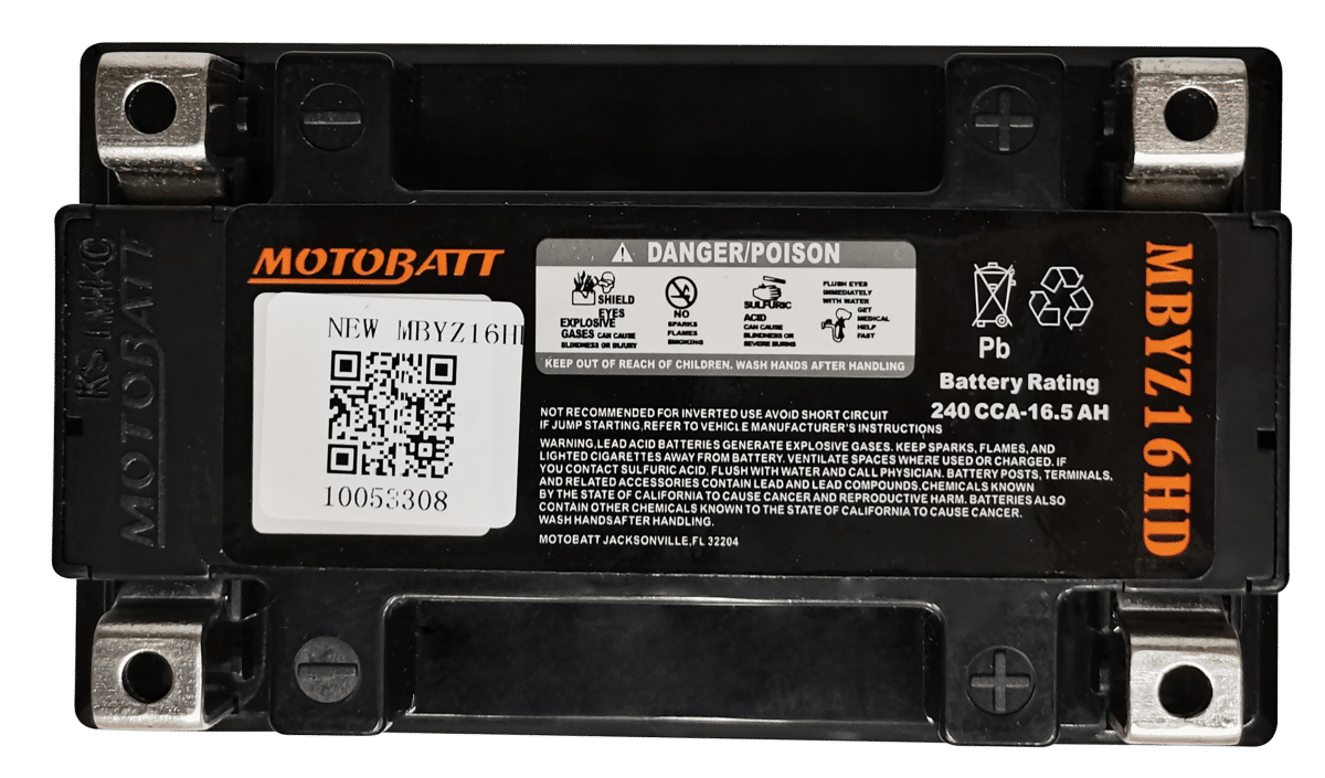 Motobatt MBYZ16HD 12V 16Ah AGM Sealed Lead Acid Battery