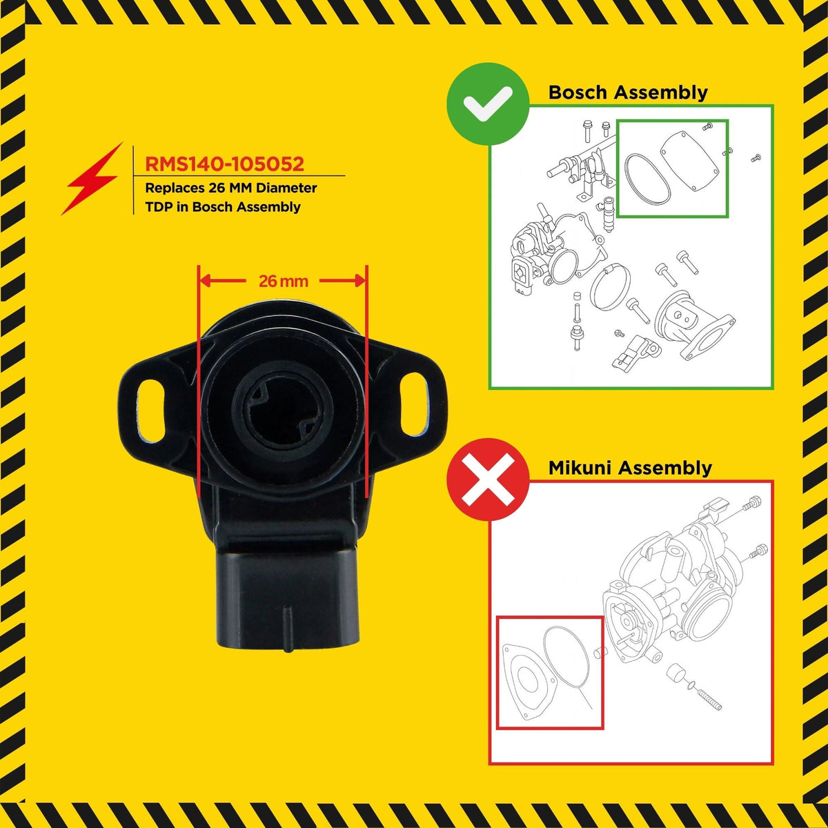 Throttle Position Sensor TPS 26mm (Bosch) for Polaris Sportsman 550 570