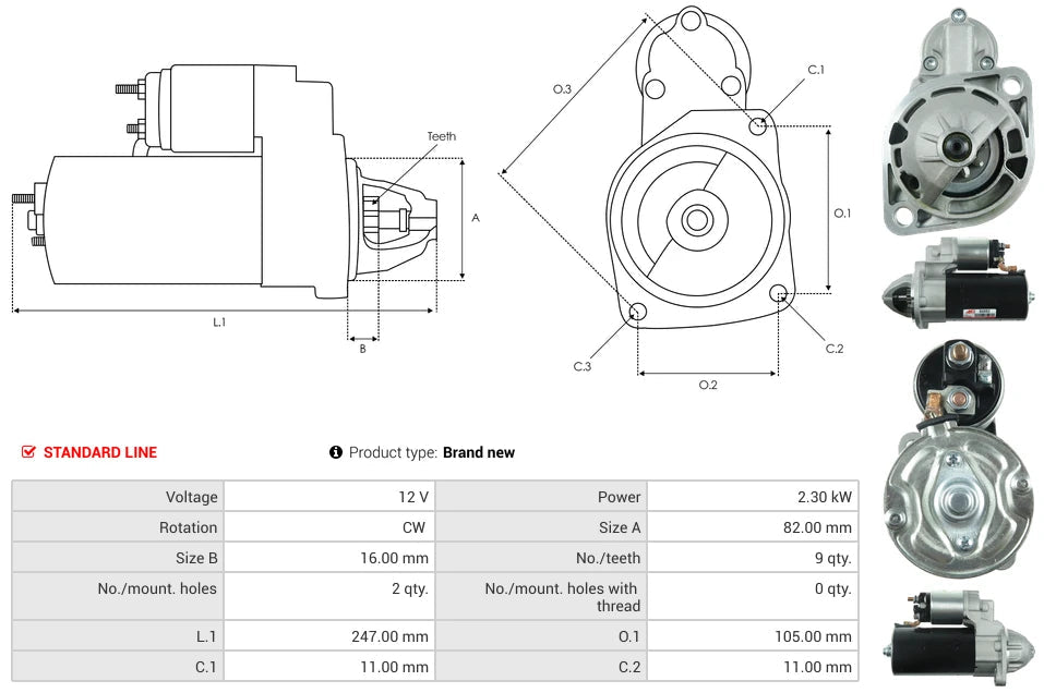 Starter Motor For VM Diesel Karache Engines OEM 0-001-223-022