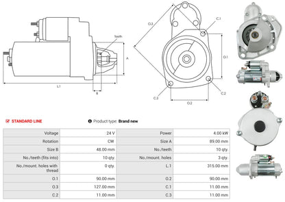New High Torque Starter for John Deere Diesel Tractor TY25994 410-12117 12V 10T