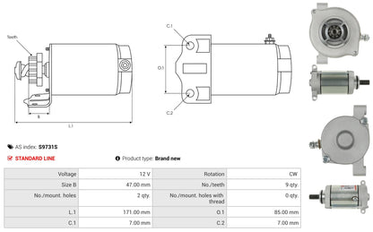 CF Moto Starter Motor 12V CForce UForce ZForce 500 600 800 1000 0180-091100-0010