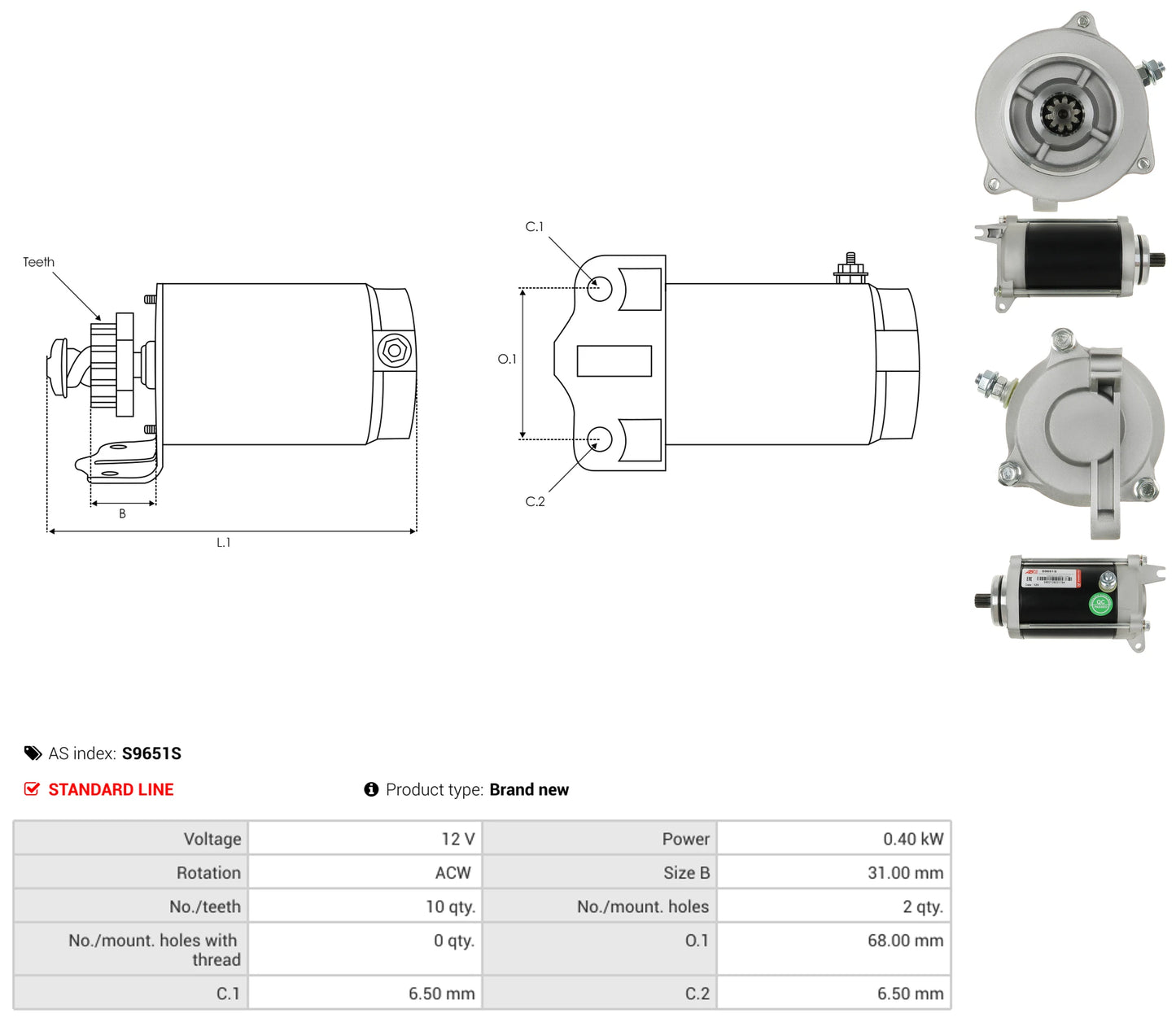 Starter Motor Honda VF700C VF750C V45 Magna VF700S VF750S Sabre 1982-1988 NEW