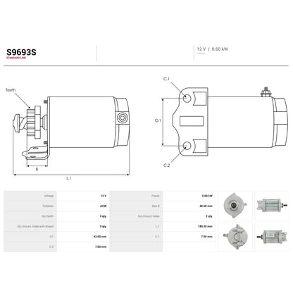 Starter Motor Honda CBR 600 900 1000 1100 XX VTR1000 XL1000V OEM 31200-MV9-671