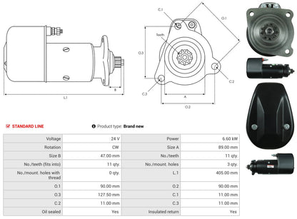 Starter Motor For Volvo Penta Marine