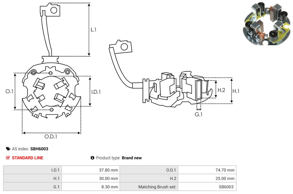 Starter Motor Brush Holder Kit for Triumph Tiger 800 XC XR XRT XCA 2011-2020