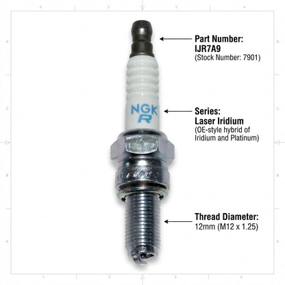 NGK Iridium Spark Plug IJR7A9 7901 - Honda TRX500 Foreman Rubicon Fitment