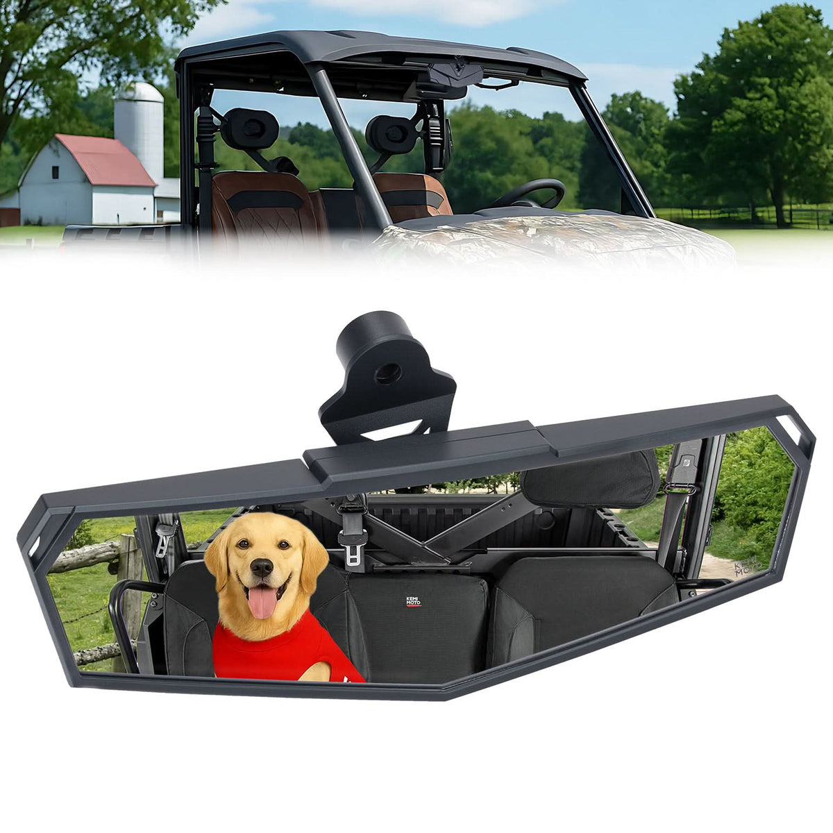 Centre Rear View Mirror for CFMoto UFORCE & ZFORCE UTV - 2