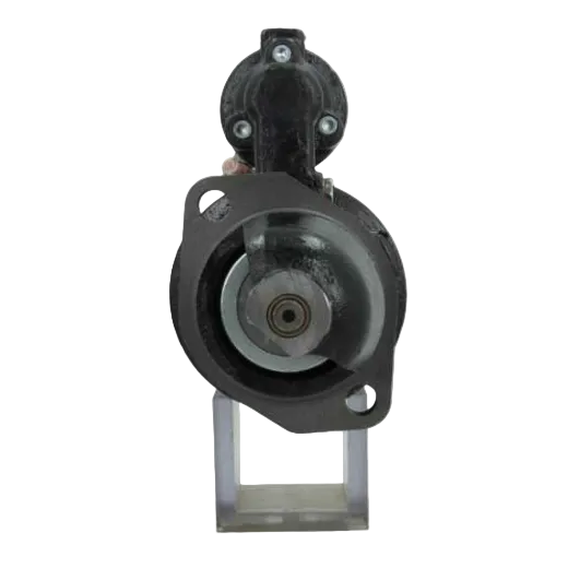 Black mechanical component on a white background