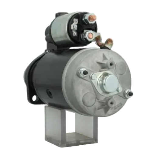 Car starter motor on a white background