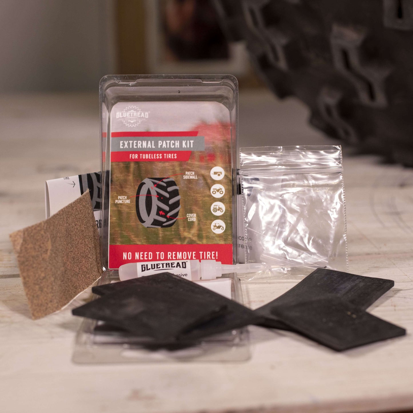 GlueTread External Patch Kit for Off-Road Tire Repairs