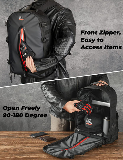 Kemimoto 20L Motorcycle Helmet Bag with Hidden Helmet Net and Waterproof Zipper
