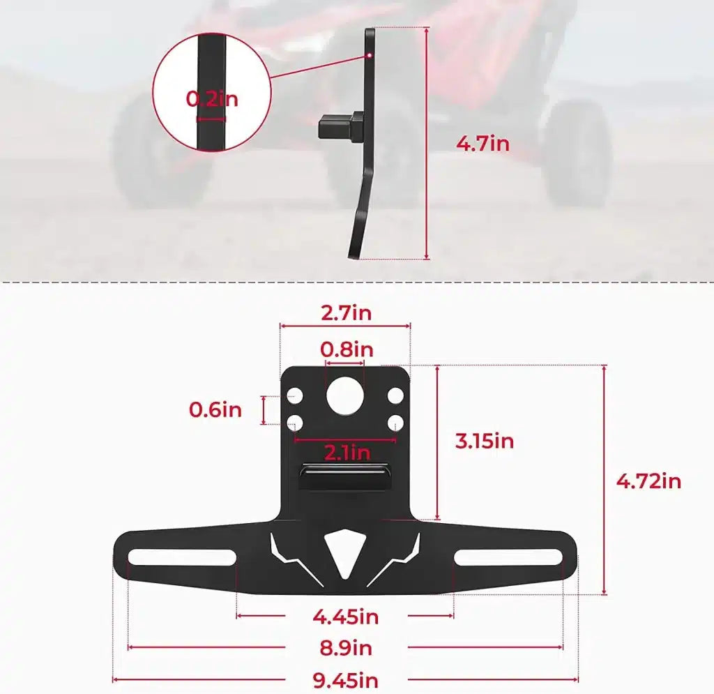 Aluminium LED Number Plate Holder 12V for ATV Quad UTV Trailer