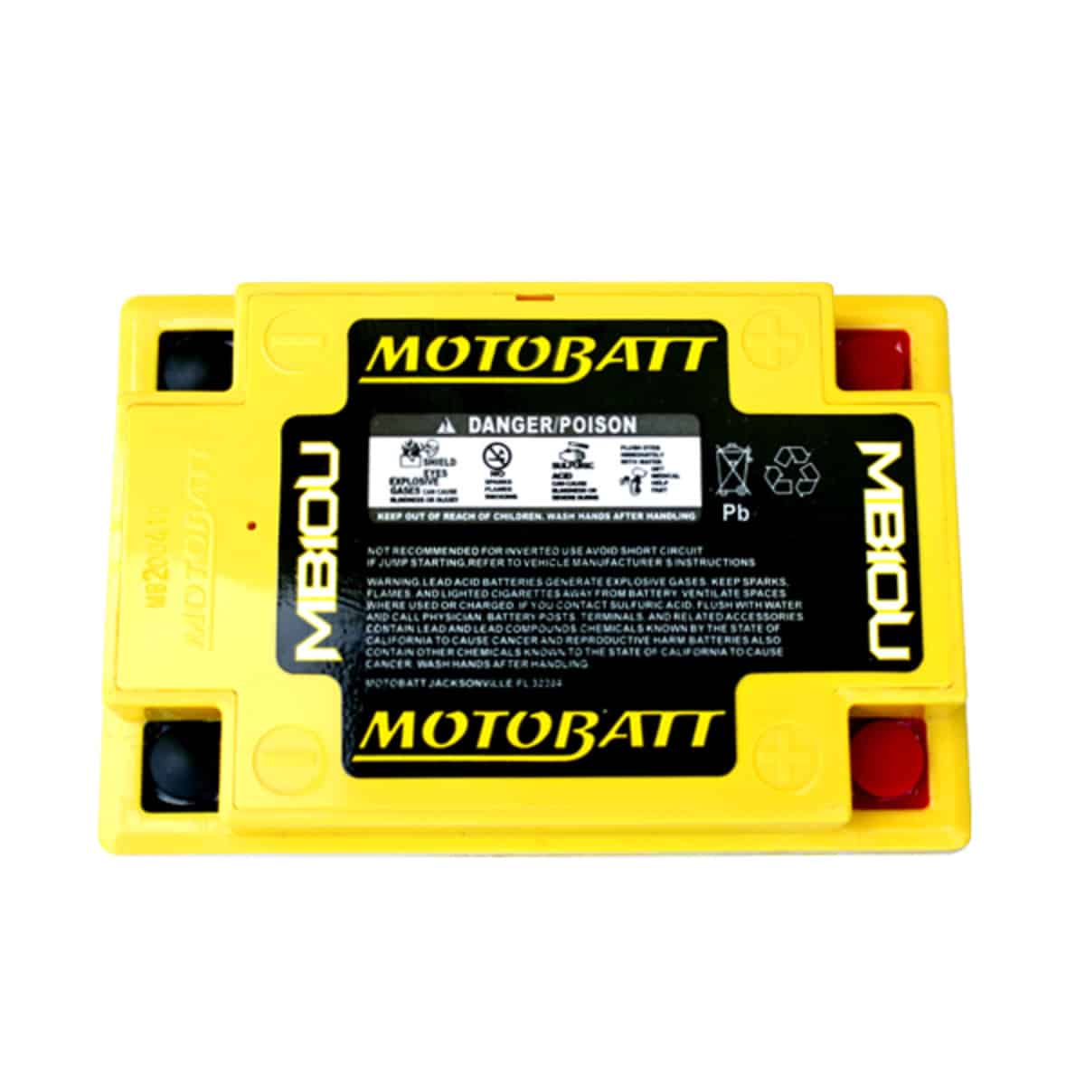 Motobatt MB10U 12V 14.5AH AGM Motorcycle Battery with 175 CCA