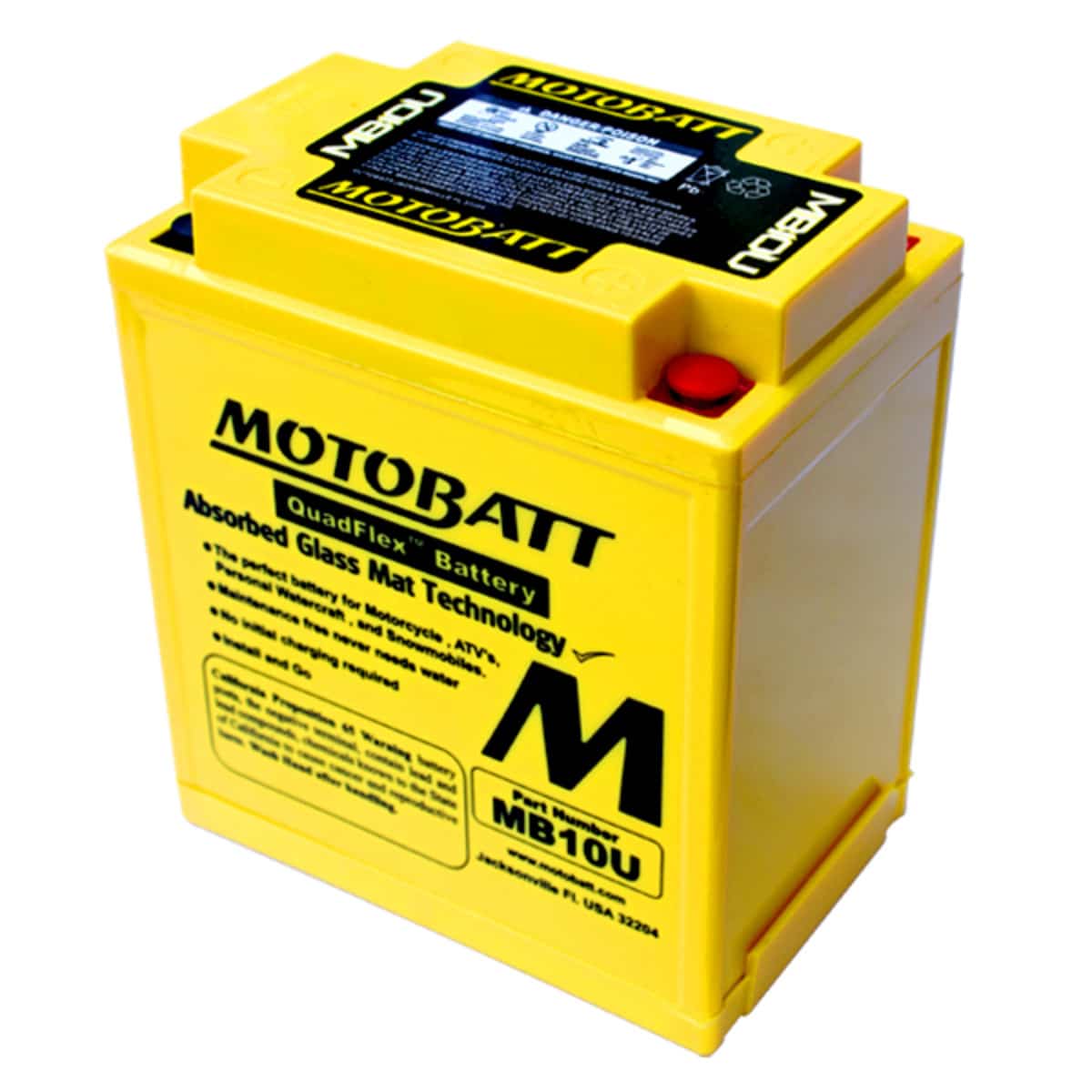 Motobatt MB10U 12V 14.5AH AGM Motorcycle Battery with 175 CCA