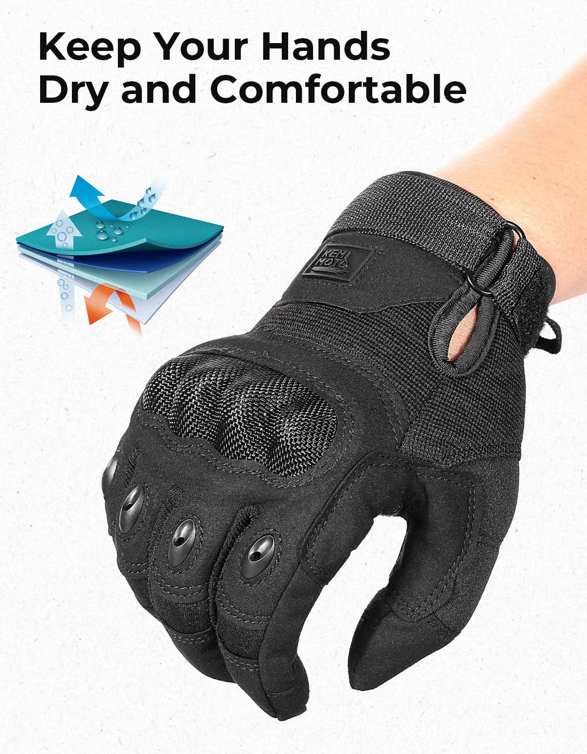 Motorcycle / Tactical Gloves Black - Medium - 4