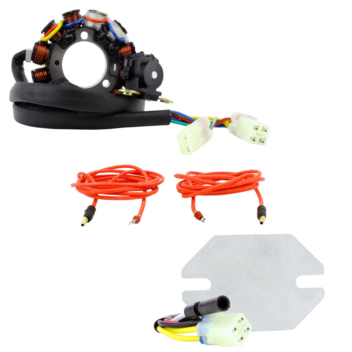 90W AC to DC Lighting Stator + Voltage Regulator Charging System Conversion Upgrade for Ho