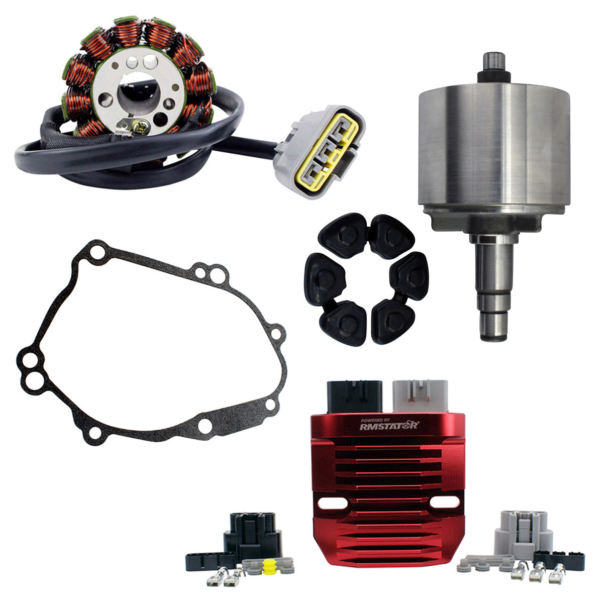 Stator + Flywheel + Aluminum Voltage Regulator + Gasket Yamaha YZF R1 FZ1 FZ8 06-14