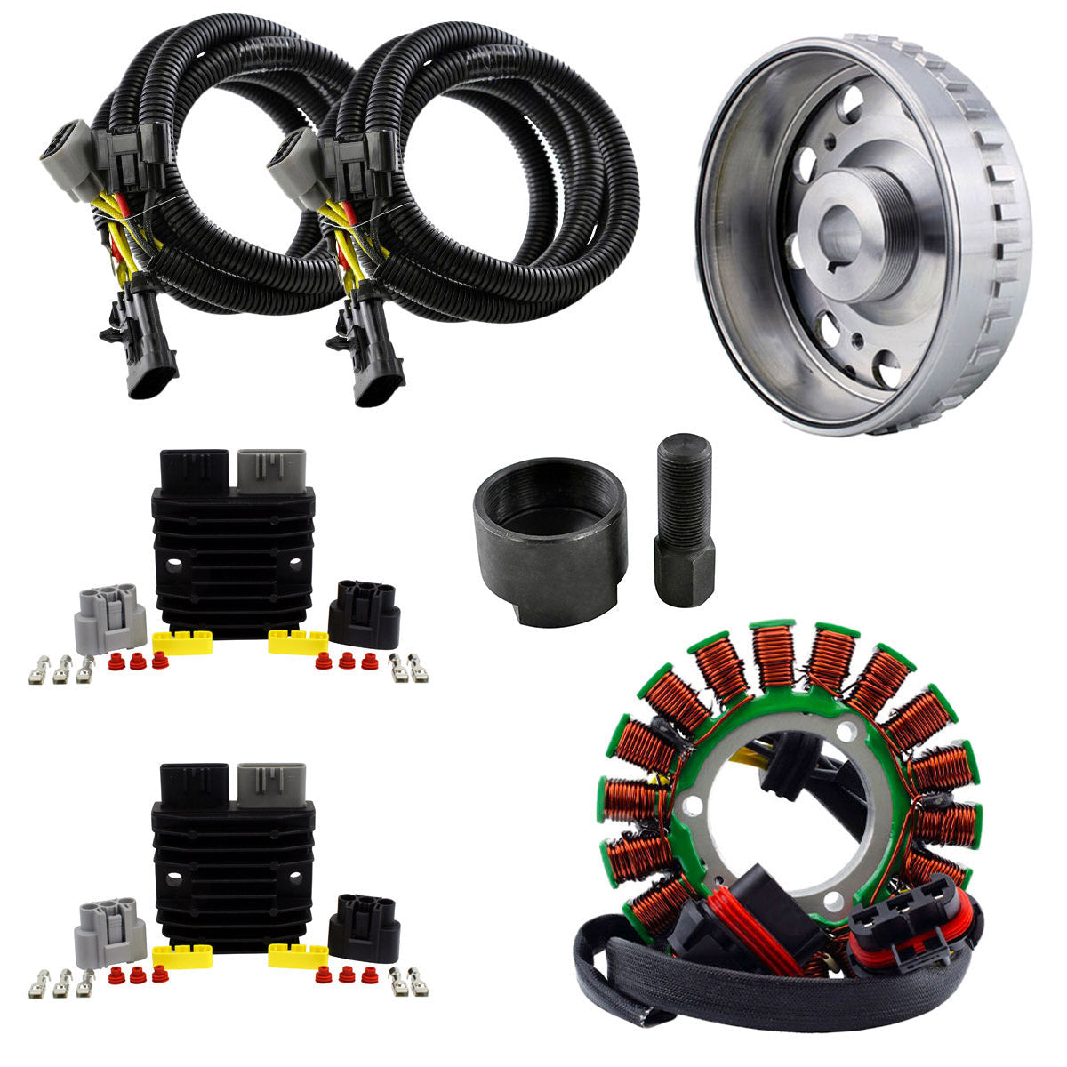 SPLYT Supercharged Stator + Regulator + 900W Flywheel + Puller for Polaris Ranger 1000 / R