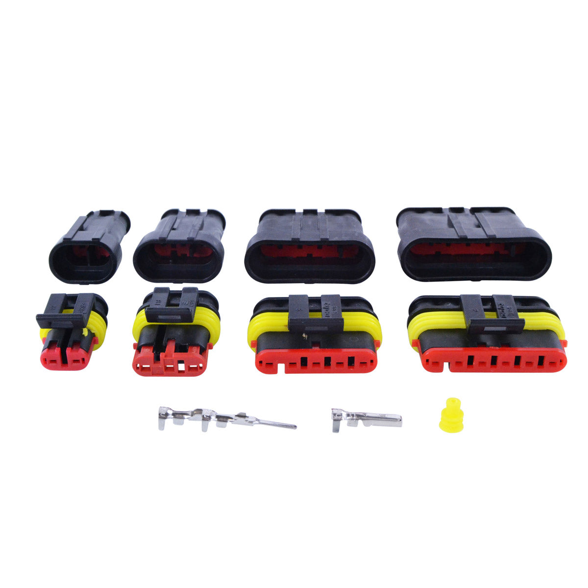 384 pcs Connector AMP Kit Replacement for TE Connectivity AMP Superseal 2-Way / 3-Way / 5-