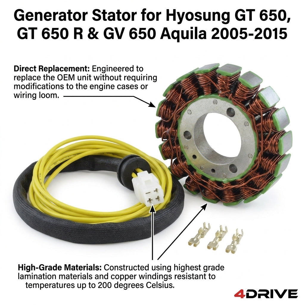 Aftermarket stator for Hyosung GT650R GT650S GV650 Avitar 2005-2013 - RM01444-R00