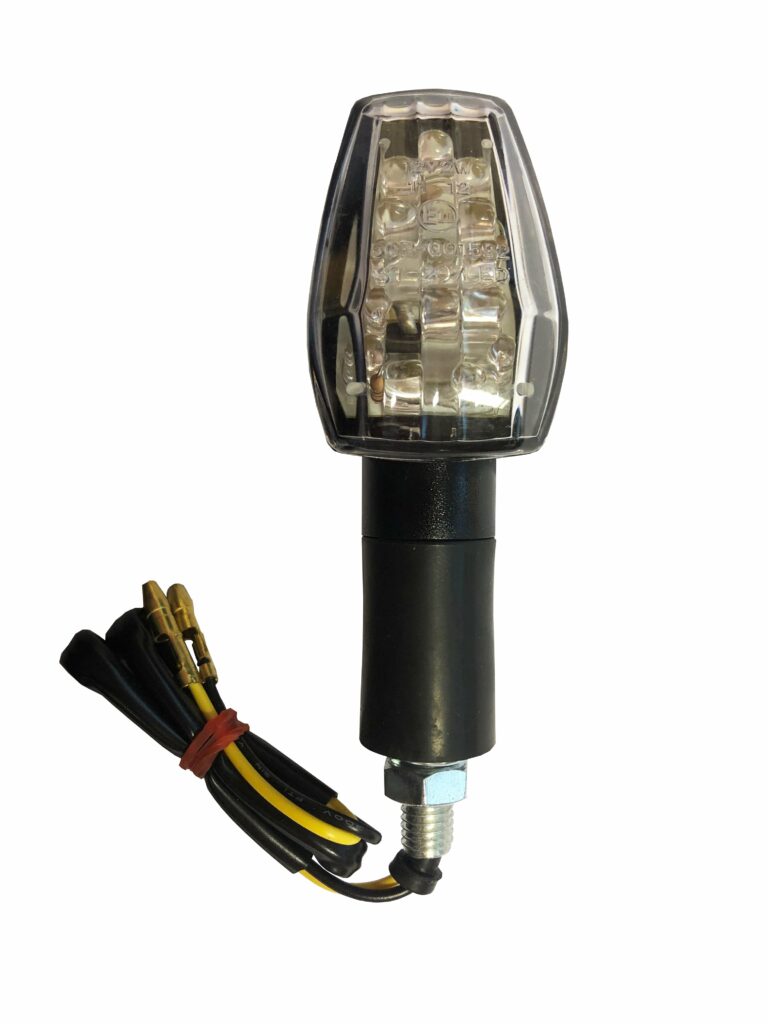 LED Indicator Clear Lens Black Stem Universal Motorcycle Turn Signal
