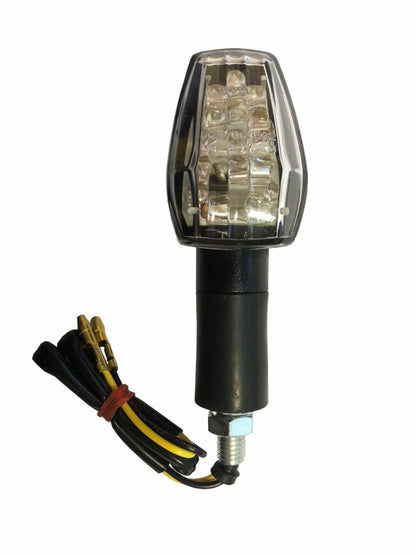 LED Indicator Clear Lens Black Stem Universal Motorcycle Turn Signal