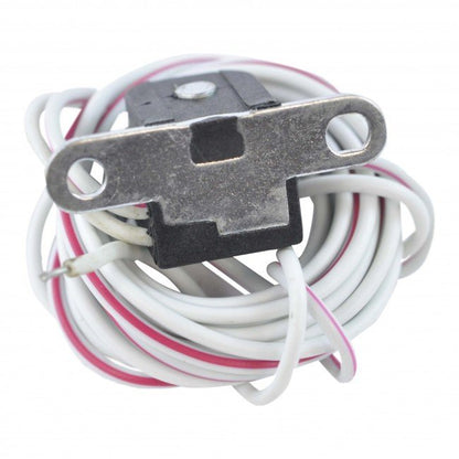 Polaris Magnum 325 pickup coil with metal bracket and coiled white and red wires