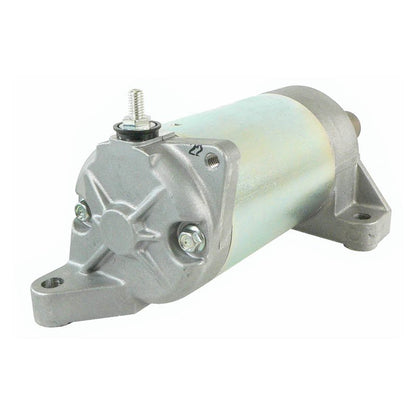Silver starter motor with mounting brackets for Ski-Doo GSX, GTX, MX Z, Skandic models on white background
