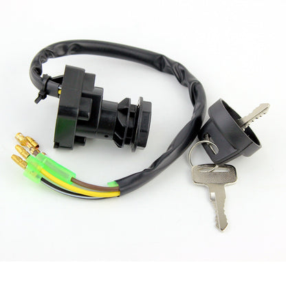 Two position ignition key switch with wiring and keys for Kawasaki KLF220 Bayou