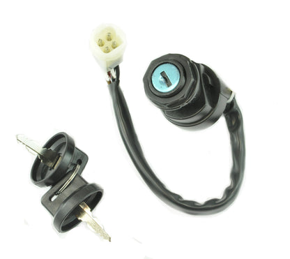 Two position ignition key switch with wiring harness and two keys for Yamaha ATVs 1986-95