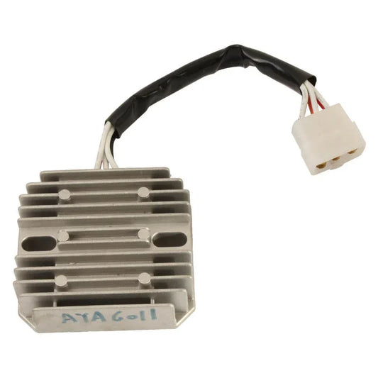 Yamaha YFM350 400 YFB250 regulator rectifier with cooling fins and white connector plug